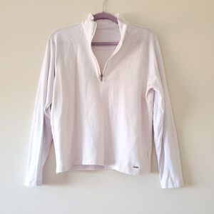 Michael Kors White 3/4 Zip Pullover Sweater